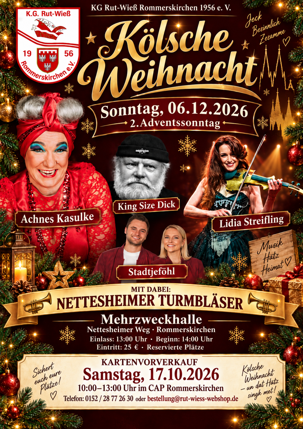 Plakat Kölsche Weihnacht der KG Rut-Wieß